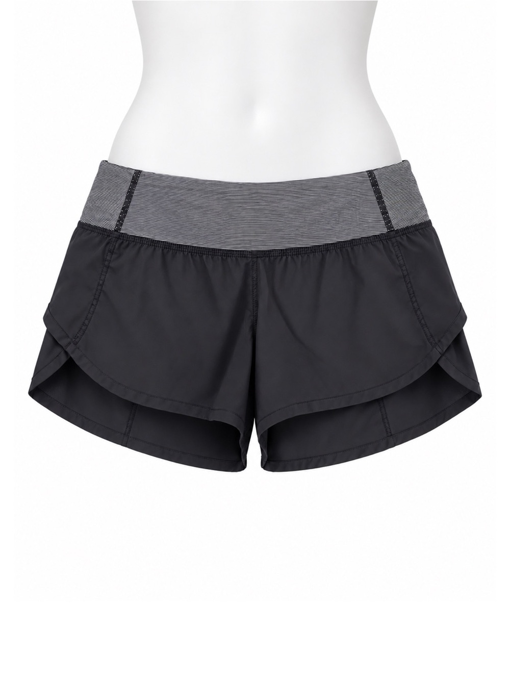 Size 2 Lululemon Women’s Run Speed Short Black Wee Stripe Running Shorts